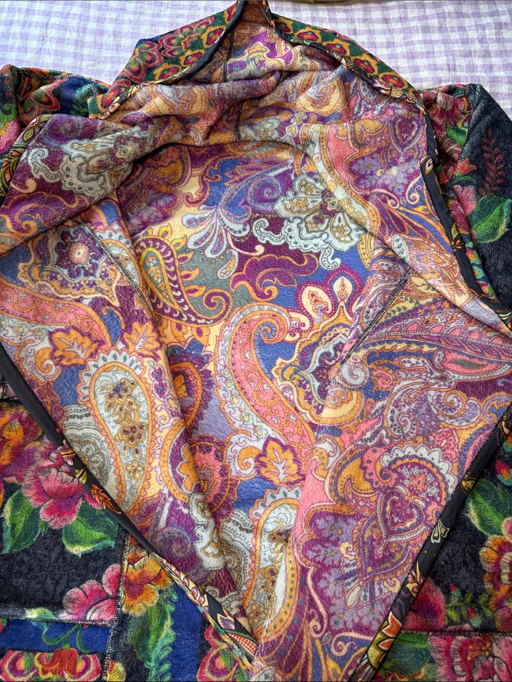 Johnny Was Floral Hooded Sherpa Jacket - Picture 3 of 7